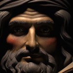 بازسازی چهره حافظ، شاعر معروف ایرانی که یک کتاب در دست دارد