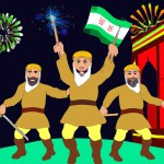 سربازان اساطیری ایرانی در حال جشن و پایکوبی