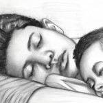 یک پسر بچە یک ماە در حال خواب