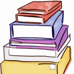 چند کتاب روی هم جمع شده