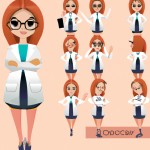 یک زن دکتر داروساز قوی و عینکی زیبا
