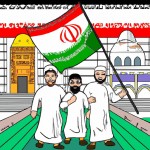 فتح مکه به دست ایرانیان که هرکدام با لباس محلی ایران در مکه حضور دارند و پرچم ایران در دستشان است
