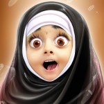 دختر ۸ ساله زیبا، چشم مشکی، با چادر و روسری، با نمک و دوستداشتنی