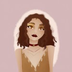 دختری قد بلند با اندامی لاغر صورتی سفید و تو پر موها لخت شلاقی چشم ها حالت آهویی بینی و لب ها معمولی مژه و ابرو مشکی و پر پشت رنگ موها خرمایی