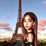 کیم جیسو عضو گروه کره ای بلک پینک کنار برج ایفل