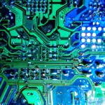 عکس برد الکترونیکی ترکیب رنگ ابی و سبز