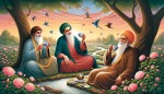 امام خمینی در بهشت همراه با شهید شیرودی و کشوری