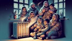 خانواده تهرانی خوشحال در خانه، گرمای خانه با رادیاتور، زمستان