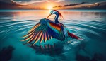پرنده در دریا