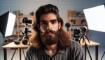 پسری قد بلند با ریش که شغلش یوتیوبره وموهای بلندی هم داره