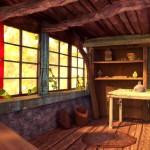 Inside the forest hut