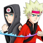 Kakashi and naruto in akatsuki