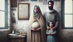 یک مرد 23 ساله با موهای پر دورش خالی ریش سایه دار با خانمش باردارش کت حجاب داره و یک دختر 3 ساله اش در یک خانه قدیمی که در ایران مهاجر استن  و یک تابلو شعر که نوشته شده باشد که زندگی خوب خوش دارند (( اشعار خُــرم))