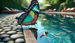 تصویر آموزش،شنای پروانه در استخر آب