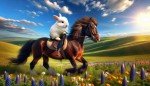 خرگوشی که اسب سواری می کند