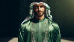 مردی با لباس های عربی سبز