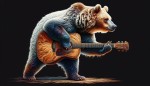 ببر بسیار زیبا درحال گیتار زدن