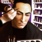 عکس فرد آرایشگر مرد داخل آرایشگاه