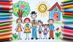 لطفایک نقاش کودک هفت ساله درموردخانواده روبه من بده