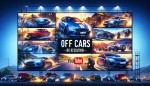 یک بنر یوتیوب با موضوع تصادف ماشین ها برایم ایجاد کن که اسم کانال Range of cars هم‌درونش باشد