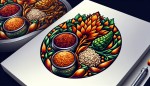 یک لوگو جذاب وساده برای پخش زعفران و برنج و مواد غذایی بهمنی