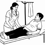 یک پرستار ایرانی درحال کمک کردن به بیمار
