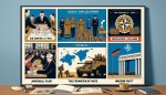 Visual depiction of noteworthy events of the Cold War period such as the Marshall Plan, the siege of Berlin, the formation of NATO and the Warsaw Pact.