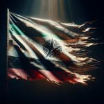 پرچم برافراشته و پاره پاره شده اسرائیل