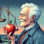پیرمرد و سیب و ترازو