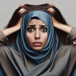 تصویر یک زن که شانه اش تو سرش هست واز توهم بودن موهاش کلافه است