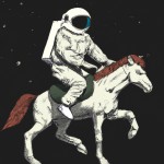 یک فضانورد سوار بر اسب