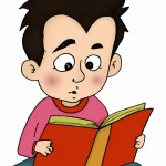 پسری جذاب در حال مطالعه