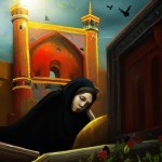 خانم رباب سر قبر خاکی حضرت علی اصغر