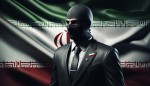 یک عکس حماسی از یک جاسوس ایرانی بساز که پشتش پرچم ایران باشد