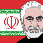 تصویر سردار سلیمانی با بک گراند پرچم ایران