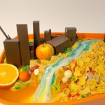 یک شهر از جنس غذا و با رودخانه و آبشار آب پرتقال