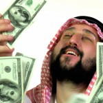 عکس عربی که دلار هایش در هوا است و خوشحال است