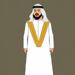 شیخ که که لباس سلطنتی پوشیده است