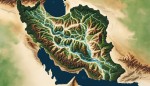 یه عکس از نقشه ایران بکش که با یک رود دریای خزر به خلیج فارس وصل شده و بخش های کویری ایران سر سبز شده