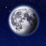 ماه آبی در آسمان پر از ستاره شب