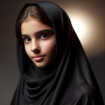 دختر نوجوان چادری ایستاده