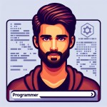 یک تصویر پروفایل مرد برنامه نویس که چهره ای زیبا ایرانی دارد با حجم پائین