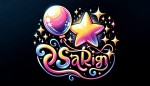لوگو بادکنک و ستاره برای مغازه دیزاین مراسمات با نوشته star design به صورت png