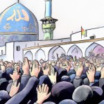 تصویر از نماز جمعه مردم ایران به امامت رهبر انقلاب اسلامی در مصلی تهران در مقابل تهدید اسرائیل