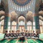 گروه سرود نوجوانان پسر در مسجد