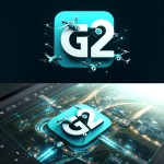 یک لوگو با ترکیب حرف G2 با ترکیب رنگ فیروزه ای و سفید بدون پس زمینه برایم بساز