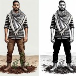یک مرد می خواهم ایستاده برام بکش که پاهاش عین ریشه در خاک دارد و روی دوشش چفیه ای هست یا یک روسری که خط های سفید و سیاه دارد
