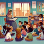 قصه خوانی معلم برای دانش آموزان کلاس اول