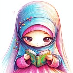 عکس یک دختر چادری که قرآن در دست دارد