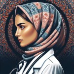 تصویر یک پزشک خانم ایرانی با حجاب برای پروفایل